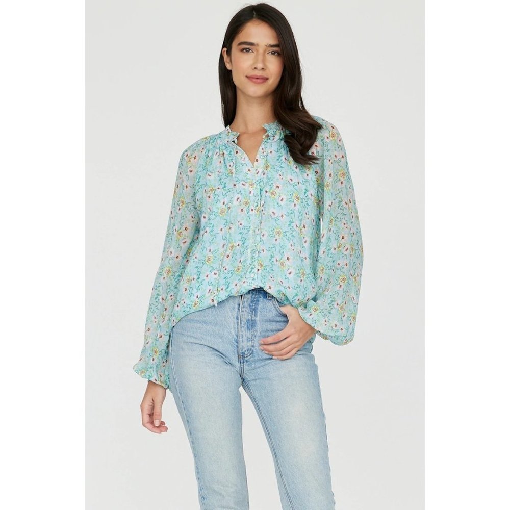 Yumi Kim Blouse Sundown Top in Bedford Park Blue XSmall - Picture 10 of 13